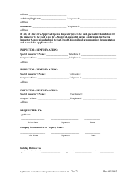Form 09 Special Inspection Documentation - City of Chico, California, Page 2