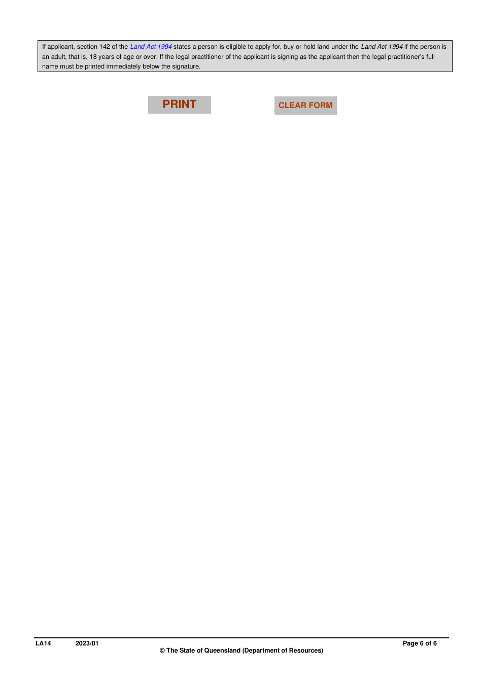 Form LA14 Part B Internal Review of Original Decision Application - Queensland, Australia, Page 6