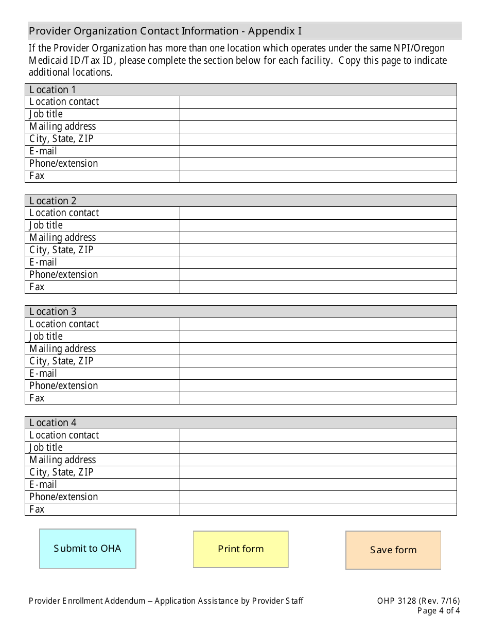 Form OHP3128 Application Assistance by Provider Staff - Oregon, Page 4