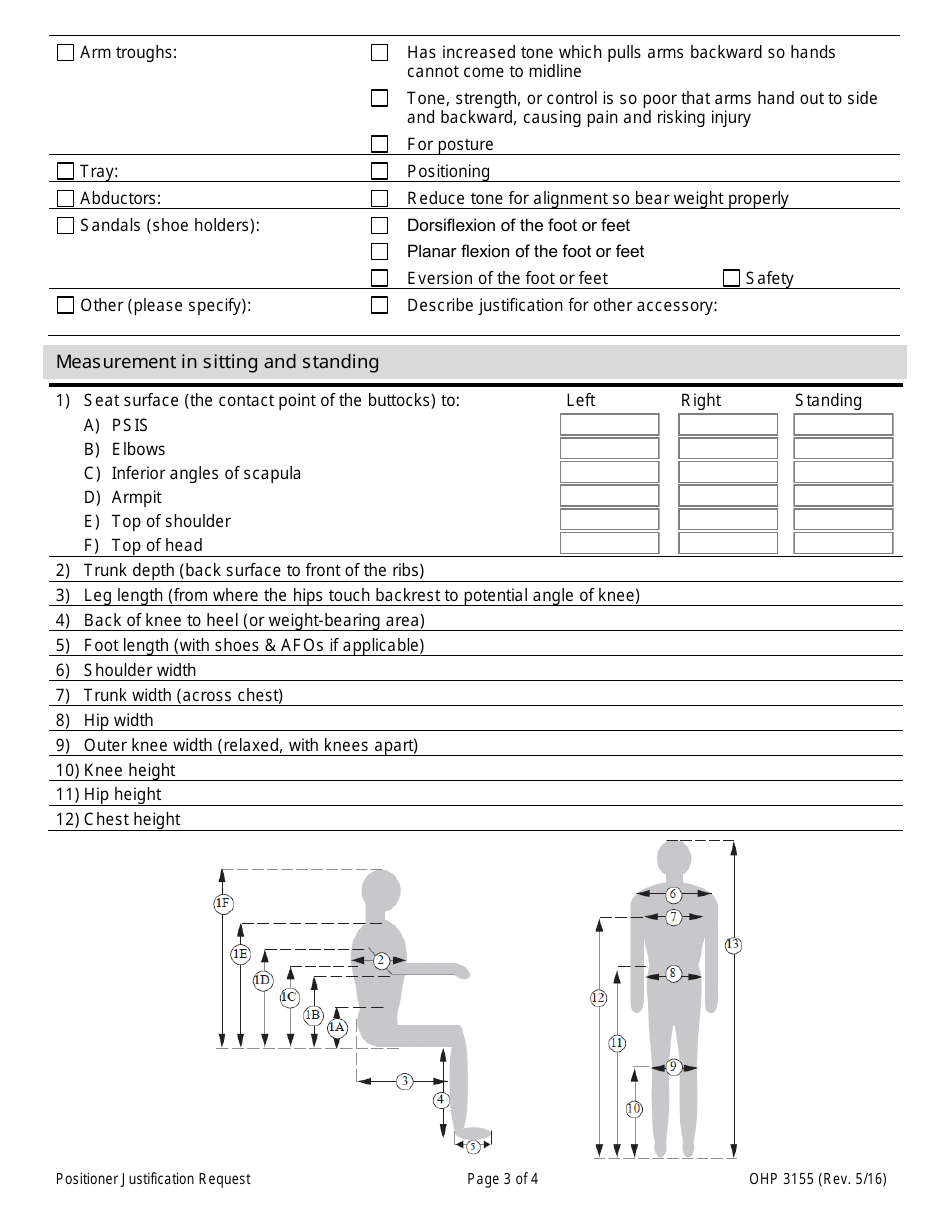 Form OHP3155 Positioner Justification - Positioners for Standing - Oregon, Page 3