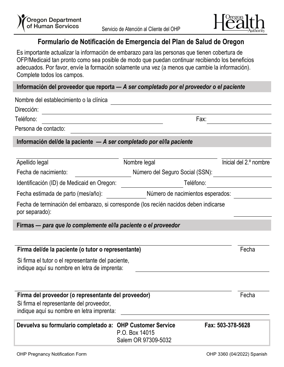 Ob Ohp Form.pdf Formulario OHP3360 - Fill Out, Sign Online and Download Fillable PDF ...