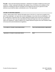 Form OHA3975 Provider Enrollment Agreement - Oregon, Page 10