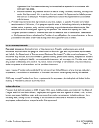 Form OHA3975 Provider Enrollment Agreement - Oregon, Page 9