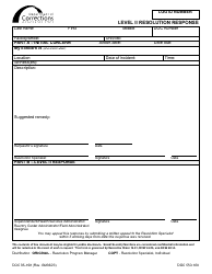 Document preview: Form DOC05-168 Level II Resolution Response - Washington