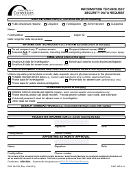 Document preview: Form DOC08-076 Information Technology Security Data Request - Washington