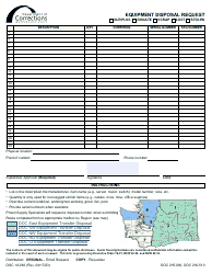 Document preview: Form DOC19-083 Equipment Disposal Request - Surplus/Donate/Scrap/Lost/Stolen - Washington