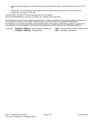 Form DOC17-074ES Disciplinary Hearing Appeal - Washington (English/Spanish), Page 2