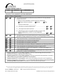 Formulario DOC13-589ES Vacuna Contra Covid-19 - Washington (Spanish)