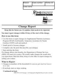 Document preview: Form DHS0943 Change Report - Large Print - Oregon