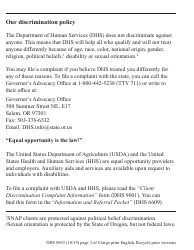 Form DHS0943 Change Report - Large Print - Oregon, Page 3