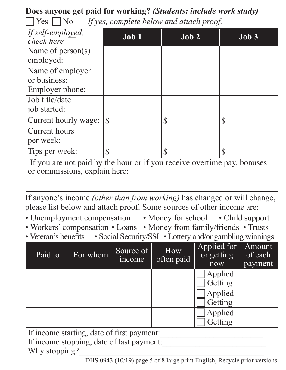 Form DHS0943 Change Report - Large Print - Oregon, Page 6