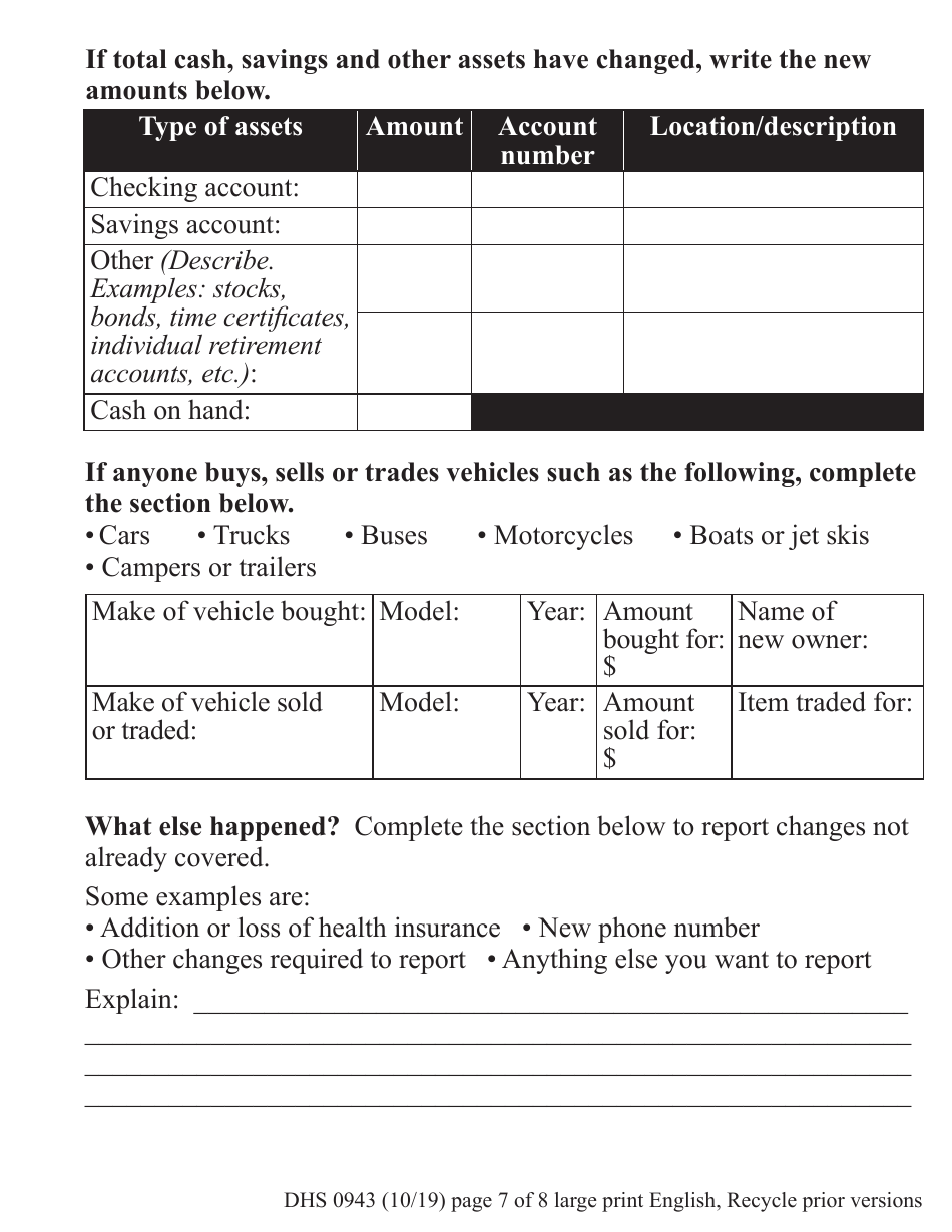 Form DHS0943 Change Report - Large Print - Oregon, Page 8