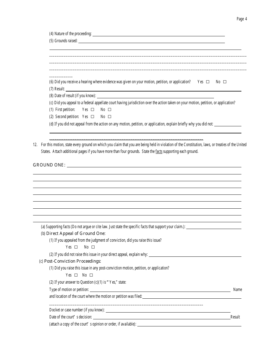 Motion Under 28 U.s.c. 2255 to Vacate, Set Aside, or Correct Sentence by a Person in Federal Custody - Oklahoma, Page 4