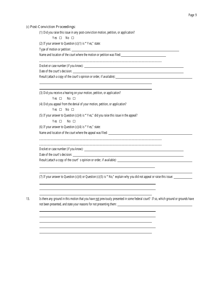 Motion Under 28 U.s.c. 2255 to Vacate, Set Aside, or Correct Sentence by a Person in Federal Custody - Oklahoma, Page 9