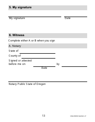 Form OHA3905 Advance Directive Form (Large Print) - Oregon, Page 13