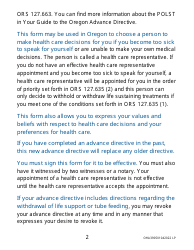 Form OHA3905 Advance Directive Form (Large Print) - Oregon, Page 2
