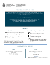 Public Complaint Form Guide - Canada
