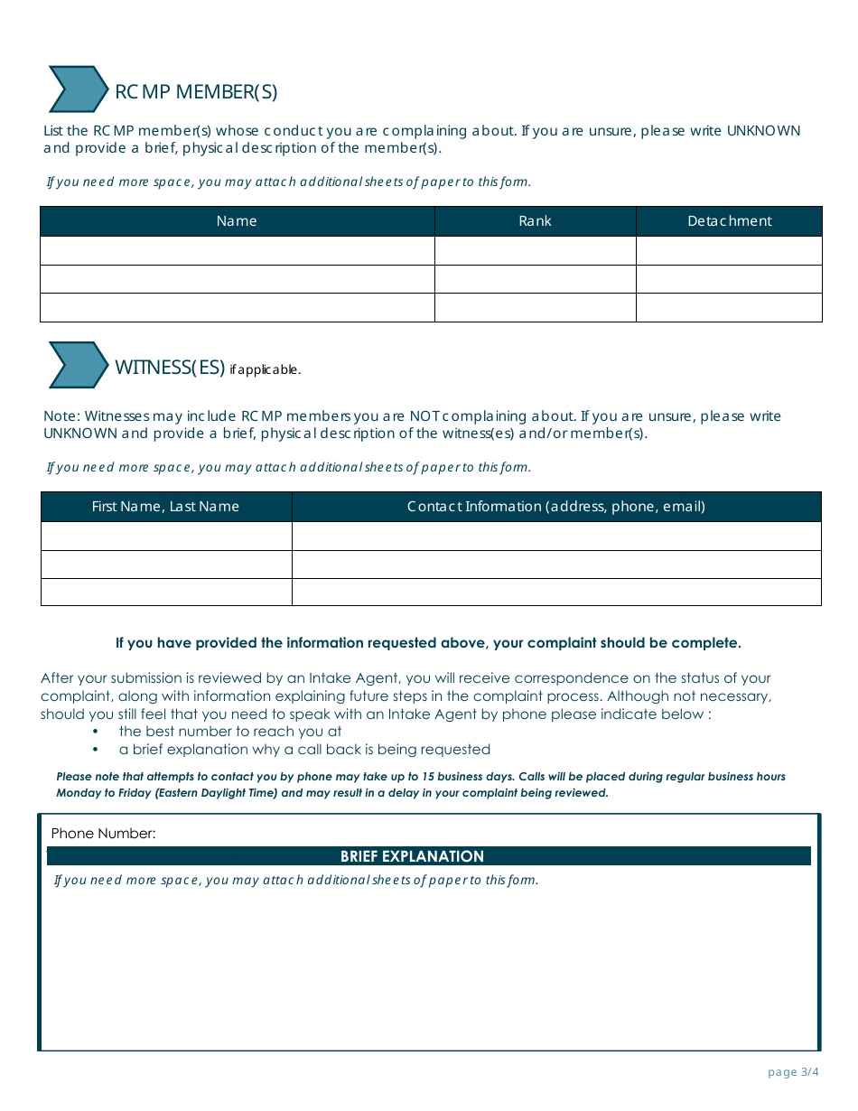 Public Complaint Form Guide - Canada, Page 4