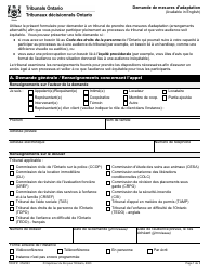 Forme TO001F Demande De Mesures D&#039;adaptation - Ontario, Canada (French)
