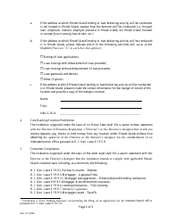 Non-rhode Island-Chartered Bank or Credit Union Lender and Loan Broker License Exemption Notice - Rhode Island, Page 2