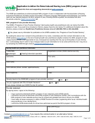 Form 0916A Application to Deliver the Noise Induced Hearing Loss (Nihl) Program of Care - Ontario, Canada