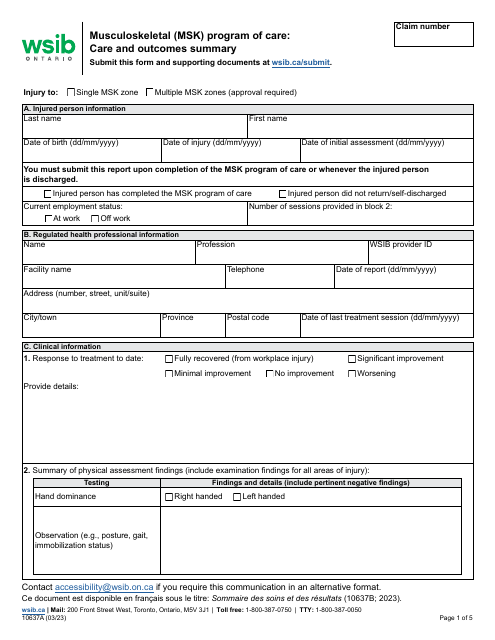 Form 10637A  Printable Pdf