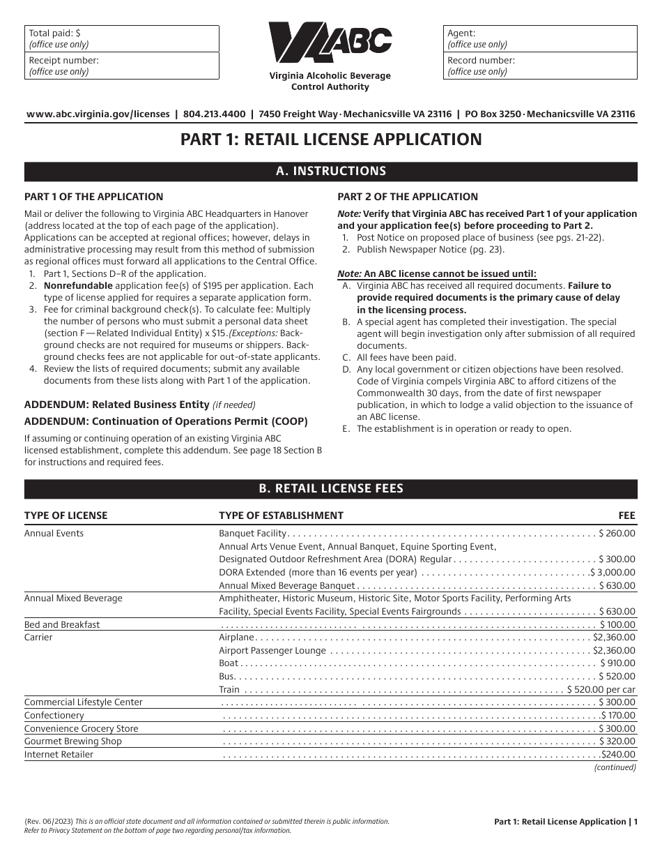 Virginia Retail License Application Download Printable PDF 2018 — 2025 ...