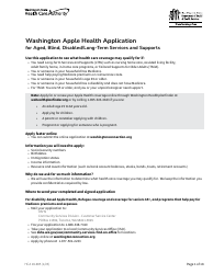Document preview: Form HCA18-005 Washington Apple Health Application for Aged, Blind, Disabled/Long-Term Services and Supports - Washington