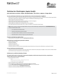 Document preview: Formulario HCA18-005 SP Solicitud De Washington Apple Health Para Personas Ancianas, Ciegas, Discapacitadas/Servicios Y Apoyos a Largo Plazo - Washington (Spanish)