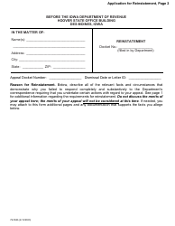 Form 76-504 Application for Reinstatement - Iowa, Page 2