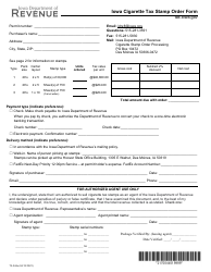 Document preview: Form 70-044 Iowa Cigarette Tax Stamp Order Form - Iowa