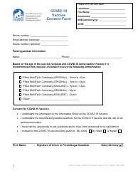 Document preview: Covid-19 Vaccine Consent Form - Nunavut, Canada