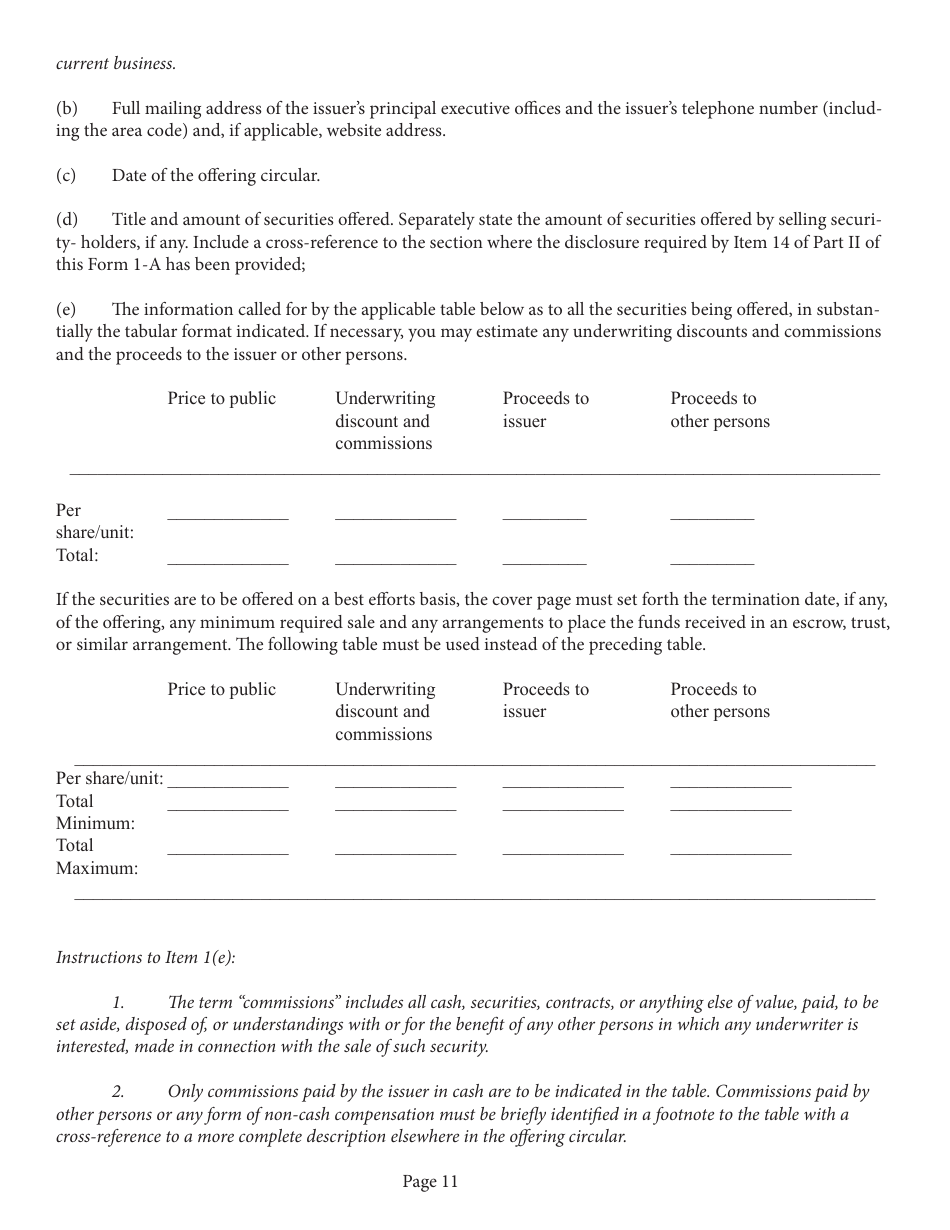 Form 1-A (SEC0486) Regulation a Offering Statement Under the Securities Act of 1933, Page 11