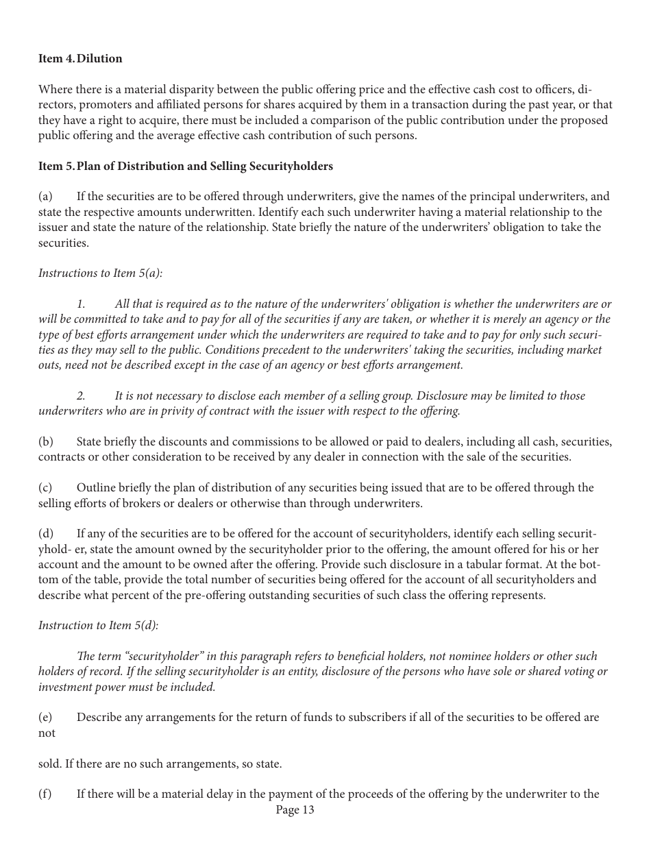 Form 1-A (SEC0486) Regulation a Offering Statement Under the Securities Act of 1933, Page 13