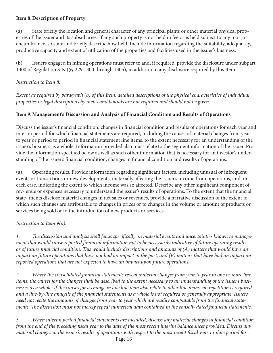 Form 1-A (SEC0486) Regulation a Offering Statement Under the Securities Act of 1933, Page 16