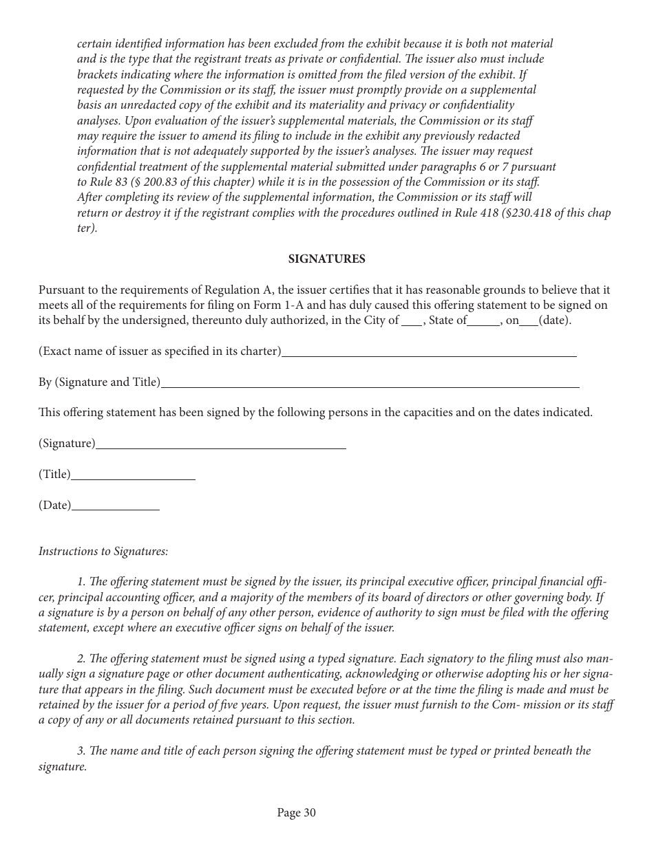 Form 1-A (SEC0486) Regulation a Offering Statement Under the Securities Act of 1933, Page 30