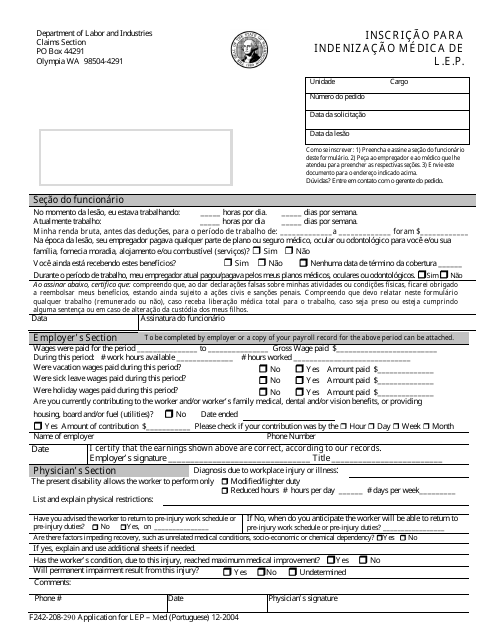 Form F242-208-290 Application for Lep - Med - Washington (English/Portuguese)