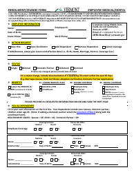 Document preview: Enrollment/Change Form - Vermont