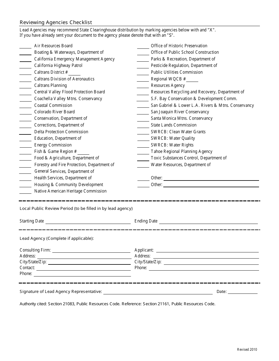 Appendix C Notice of Completion  Environmental Document Transmittal - California, Page 2