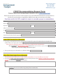 Crmp Recommendation Request Form - Delaware
