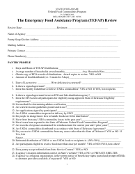 The Emergency Food Assistance Program (Tefap) Review - Delaware