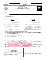 Document preview: Application for Commuter Parking Permit - City of Long Beach, New York, 2024