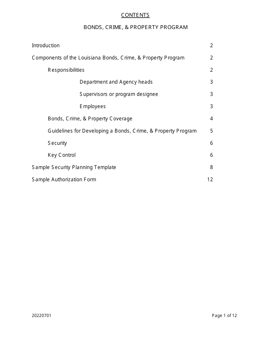 Sample Authorization Form - Bonds,crime, Property Program - Louisiana, Page 2