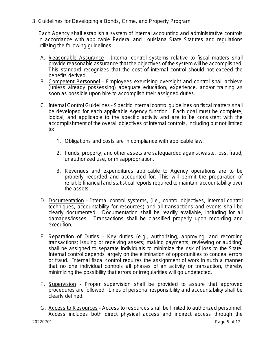 Sample Authorization Form - Bonds,crime, Property Program - Louisiana, Page 6
