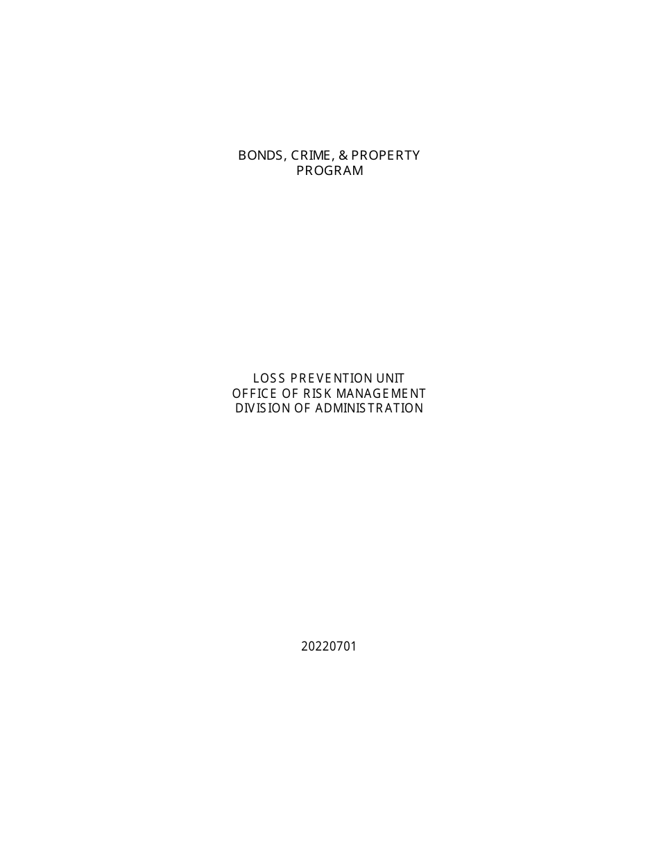 Louisiana Sample Authorization Form Bonds,crime, Property Program