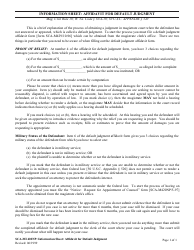 Document preview: Form SCA-MI402NP Information Sheet: Affidavit for Default Judgment - West Virginia