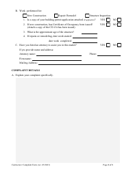 Contractors&#039; Complaint Form - South Carolina, Page 2