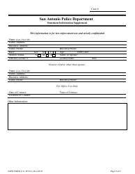 SAPD Form 111-WC1A Criminal Complaint Packet - City of San Antonio, Texas, Page 9