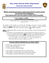 Document preview: Financial Crimes Packet - City of San Antonio, Texas