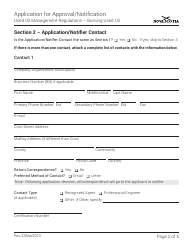 Application for Approval/Notification - Nova Scotia, Canada, Page 2